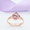 585 Purple Gold Rhombus-Plated Rose Gold Zircon Ring Luxury Fashion Personality Foreign Style Live Design Ring