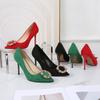 (sold out and removed from the shelves) Pointed fashion women's single shoes, red diamond jewelry large size high heels