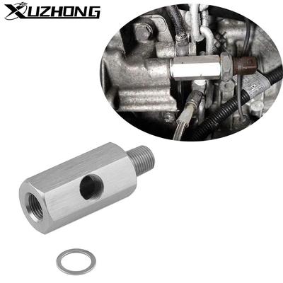 Silver 1/8'' NPT & M10 Stainless Steel Oil Pressure Sensor Connector Joint To NPT Tee Adapter Turbo Accessories Adapter