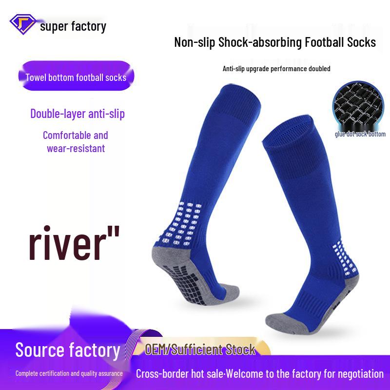 Unisex Professional Anti-Slip Soccer Socks - Thick, Over-the-Knee, Terry Style