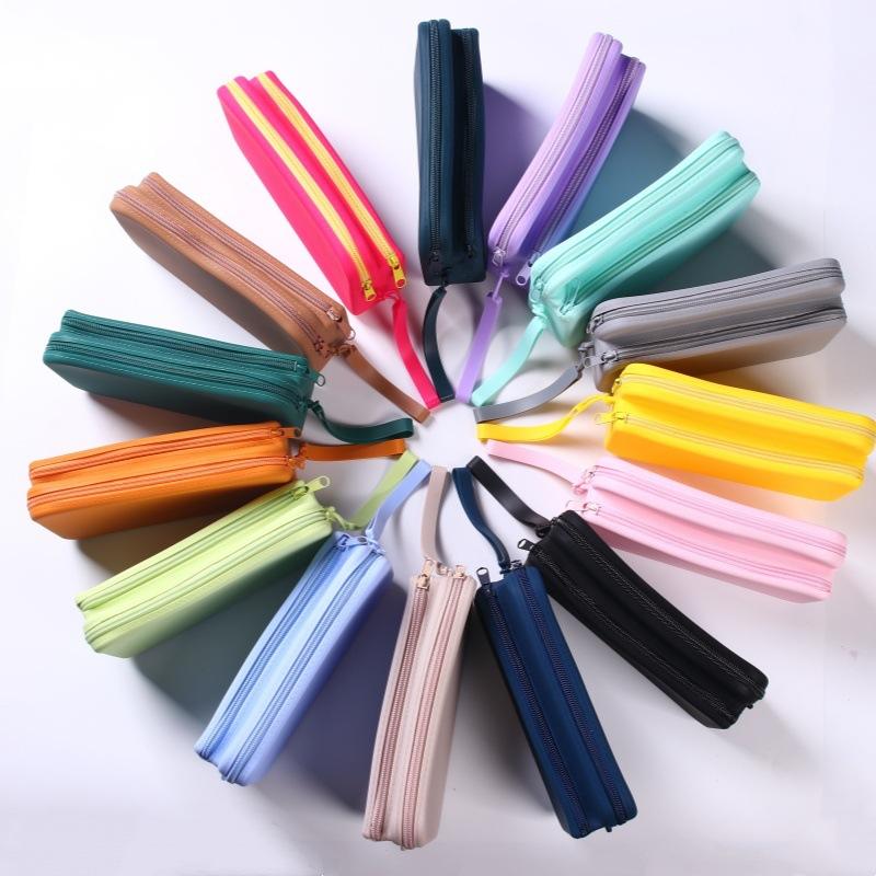 Silicone Zipper Portable Storage Bag Coin Purse Lipstick & Cosmetics Pouch Travel Bag Unisex Soft Handle