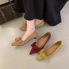 Fairy Style 2025 Autumn New Korean Version Niche Thin Heel Shallow Mouth Bow Fashion Pointed Temperament Single Shoe Woman