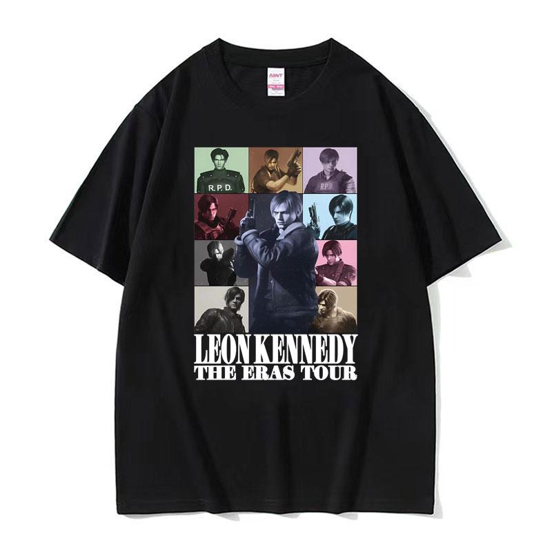 I Heart Leon Kennedy Potisk Trička Pánské Dámské Oblečení Móda Vintage Tričko Pánské Oversized Bavlna Krátký Rukáv Tričko Top