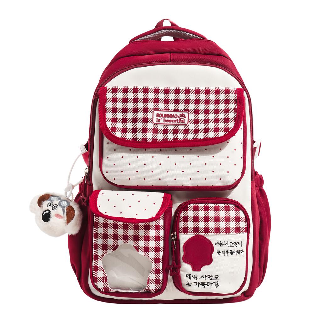 Schoolbag new schoolbag high value dopamine cute female backpack campus middle and high school students large capacity backpack pain bag