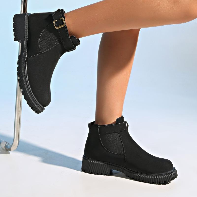 Large size fashion new leopard print short tube suede middle heel elastic mouth women's fashion Martin boots