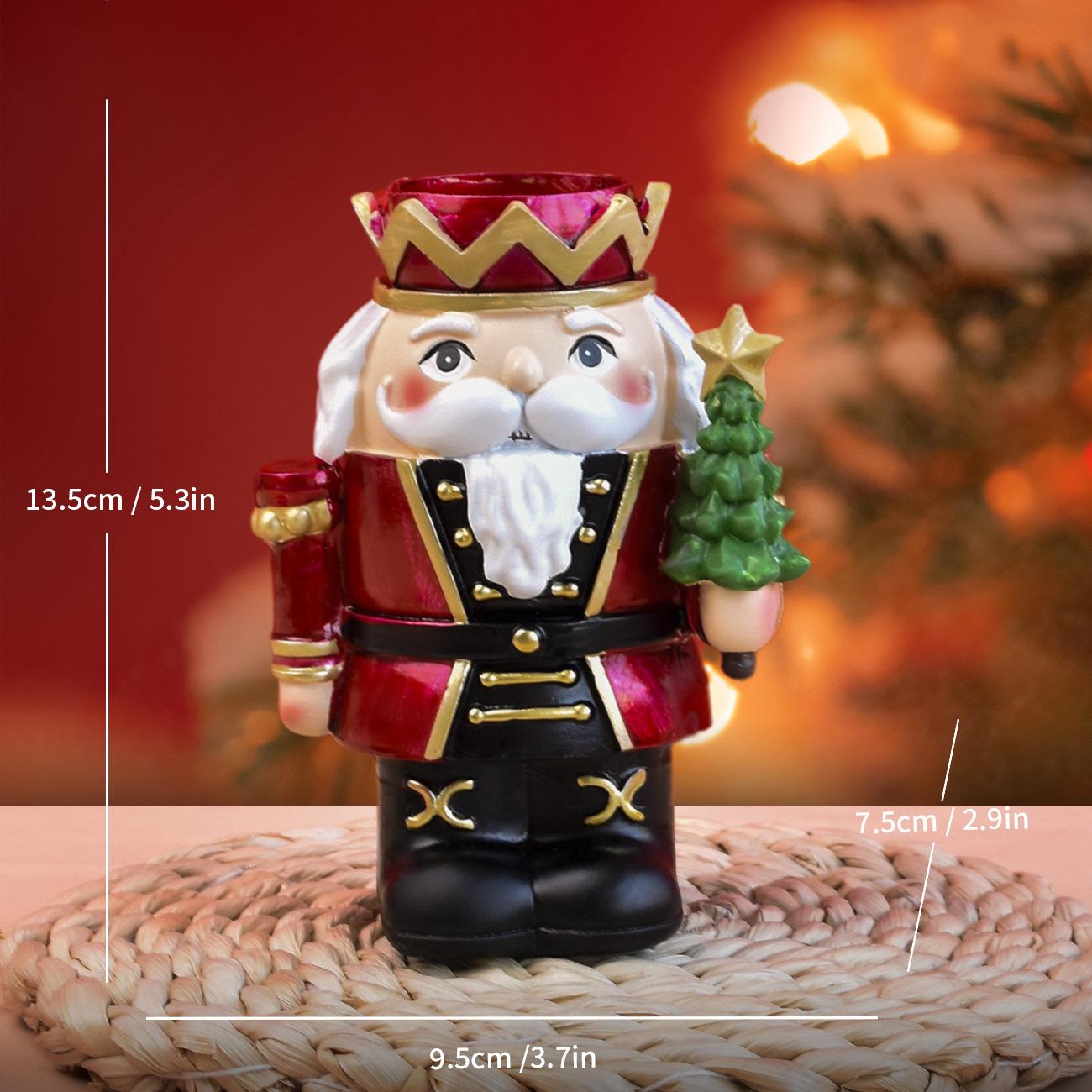 

Рождественский подсвечник в виде Щелкунчика, фигурки Щелкунчика, подсвечник, рождественская подставка для свечей в виде Щелкунчика с елкой для праздничного ужина