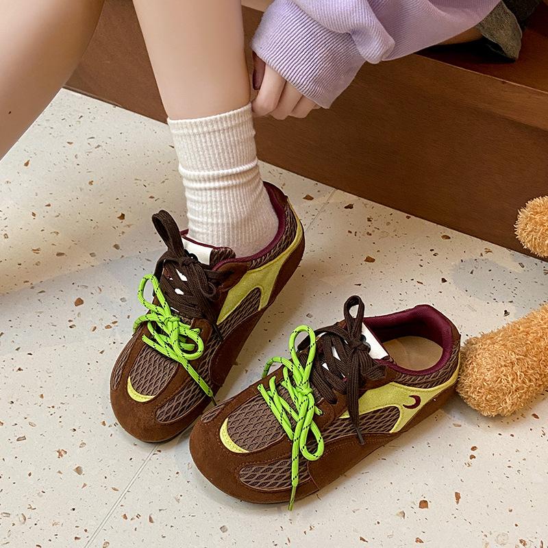 Thick-soled Mesh German Training Shoes Women's 2025 New Summer Versatile Breathable Casual Sports Forrest Gump Shoes Lightweight Dad Shoes