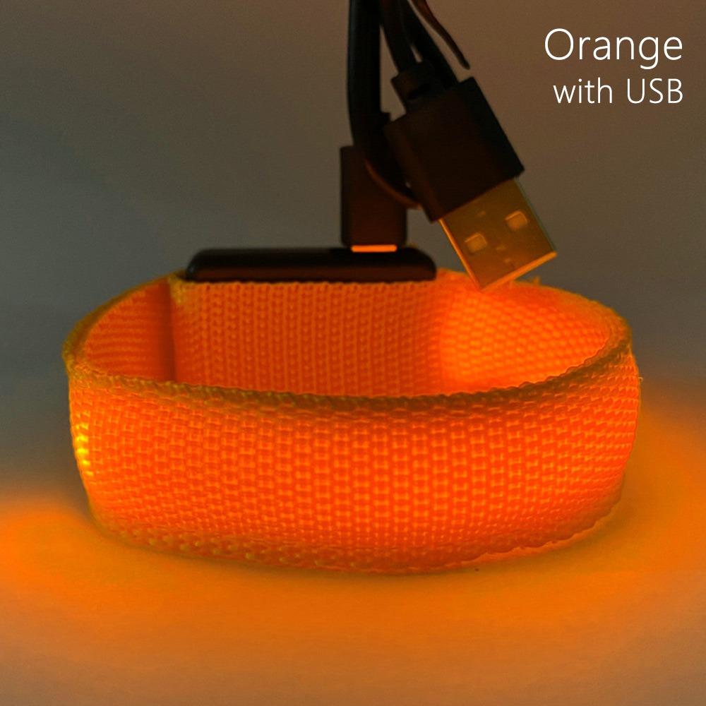 

Arm Strap LED Luminous Bracelet USB Bar Luminous Wristband Party Supplies Adjustable Concert support Bracelet Outdoor Cycling помаранчевий