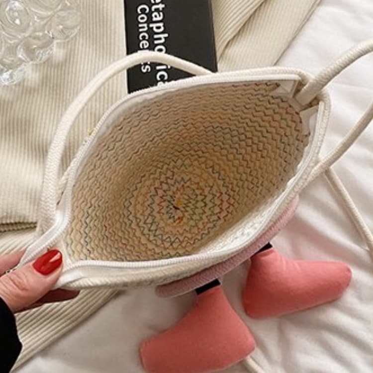 Color Woven Three-dimensional Smiley Face Bucket Portable Messenger Bag