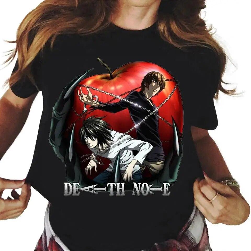 Japanese Anime Death Note Graphic Print T Shirt Unisex Women Fashion Casual Harajuku Short Sleeve Plus Size Unisex T Shirt