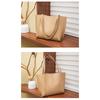 Solid Color, Large Capacity Bag, Women's, New Style, Fashionable, Retro, Tote Bag, Versatile, Single Shoulder Mother Bag