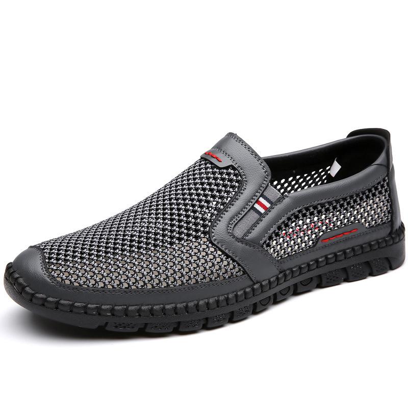 Summer mesh shoes men's casual breathable soft-soled old Beijing cloth shoes men's sandals middle-aged dad shoes comfortable lazy shoes