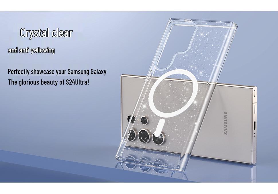 Samsung S26 Ultra/S25 FE Glitter Starry Sky Anti-fall Wireless Charging Case