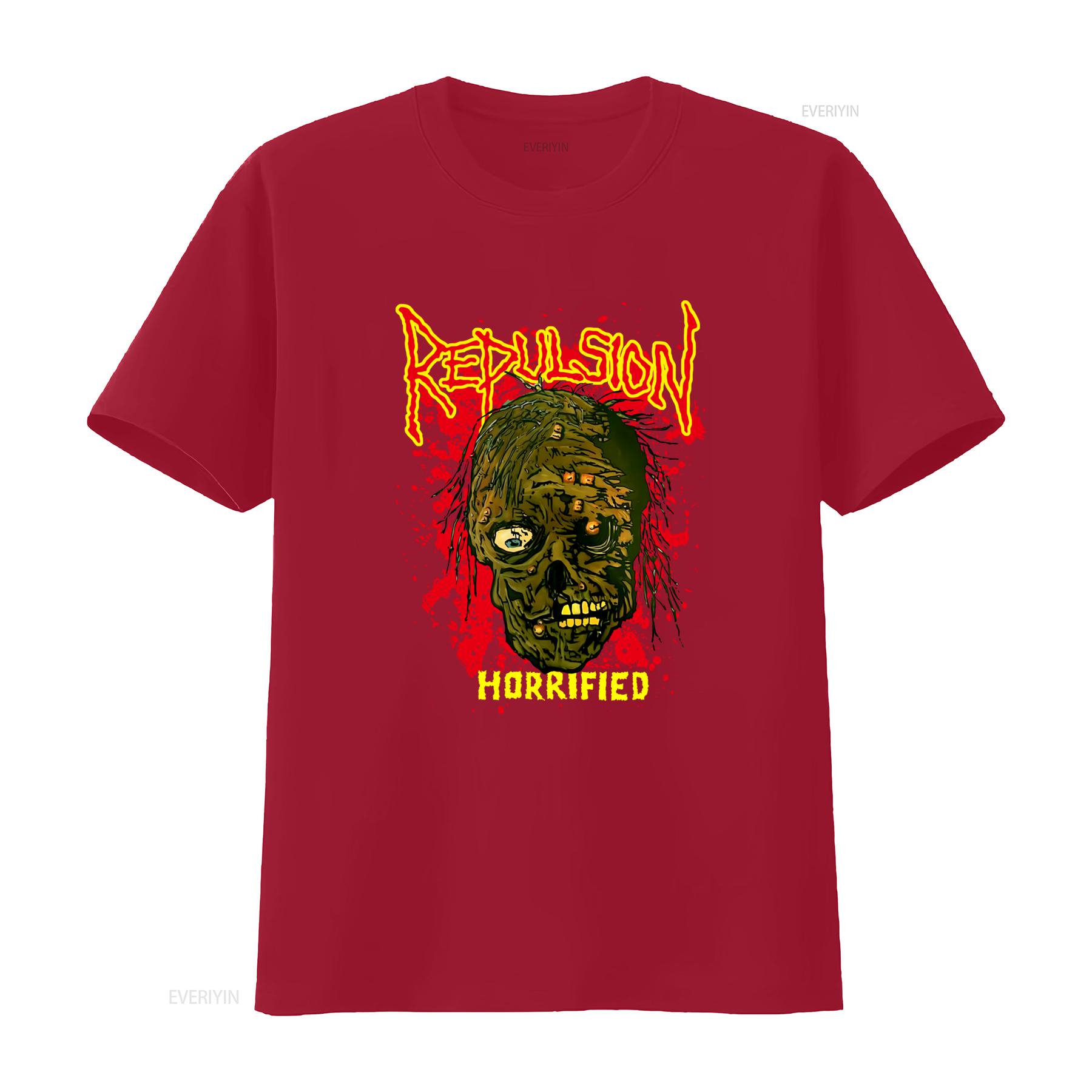 NEW Repulsion Horrified Vintage American Music T Shirt S 4XL vintage Washed Breathable Slightly designer clothes Unisex Casual S