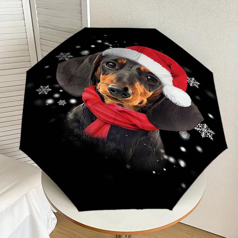 1PC Santa hat, snowflakes Pattern Small Travel Automatic Folding Umbrella, Compact Windproof Umbrella, Automatic Open/Close ,Gift-091560