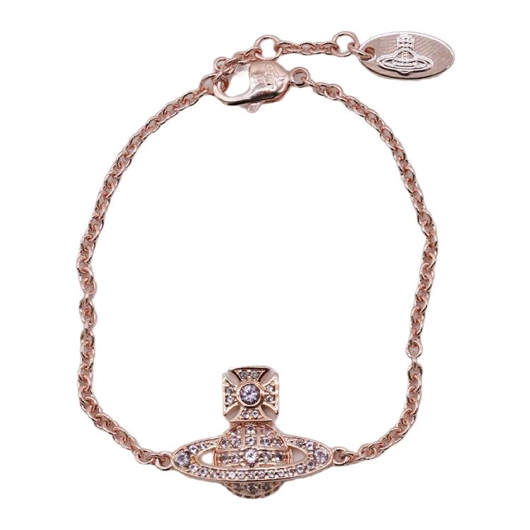 Vivienne Westwood Unique Design Brass Bracelet Women bracelets Pink 6102021S02G111G111 Basic Packaging-Dust Bag+Box