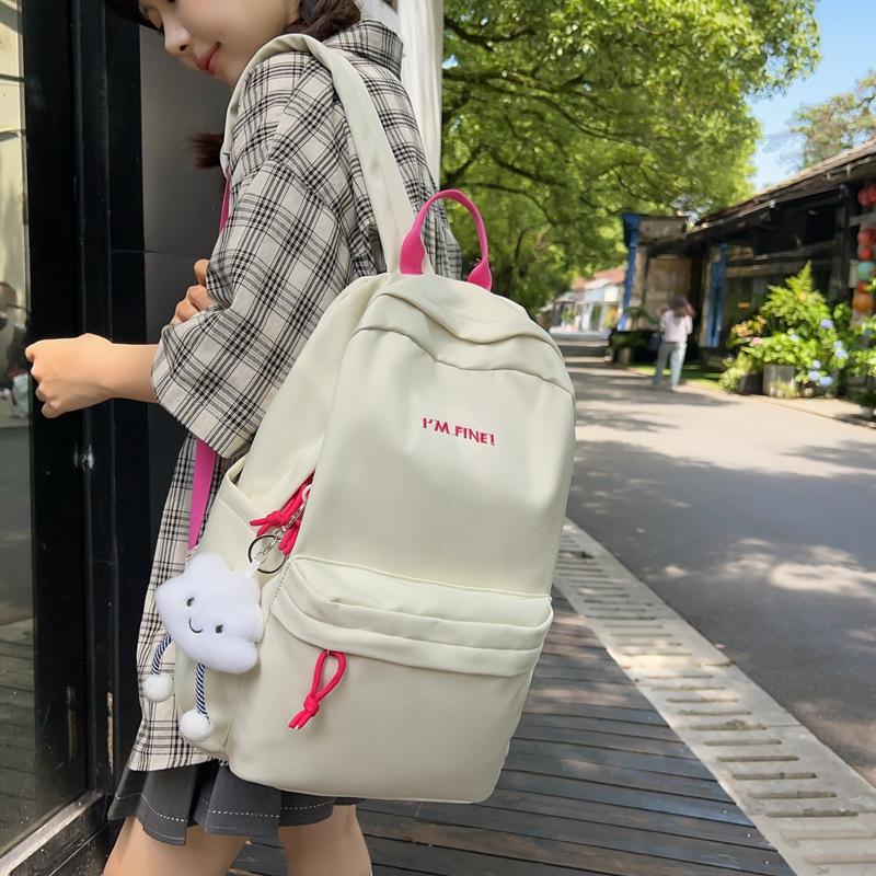 Schoolbag backpack new wholesale student junior high school students large capacity Japanese and Korean version schoolbag trendy fashion backpack