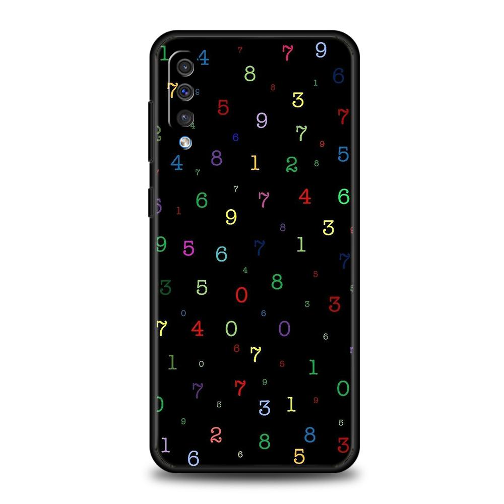 

Phone Case for Samsung Galaxy A56 A36 A26 A06 A16 A24 A36 A54 A14 A42 A22 A20 A12 A10 5G Soft TPU Shell Number Pattern Funda Bag Samsung A30