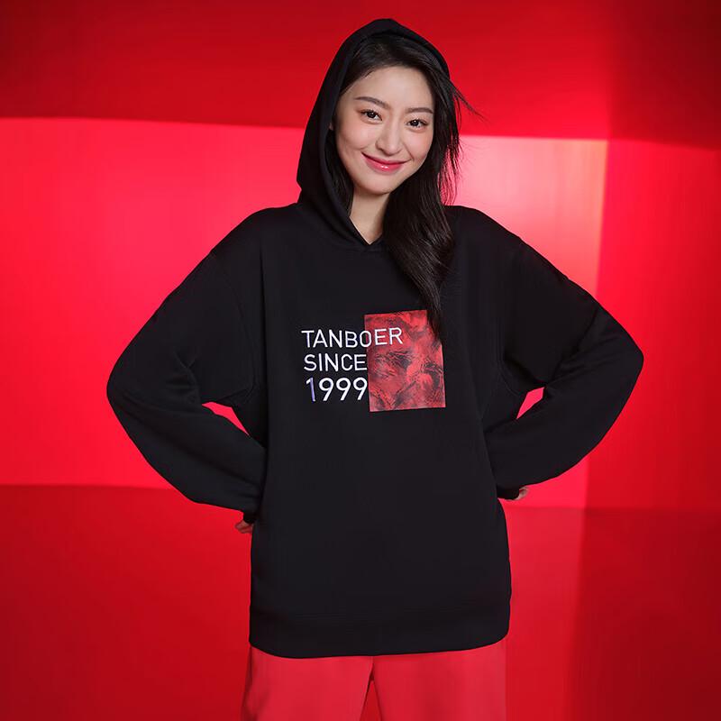 Tanboer Unisex New Year Print Hooded Sweatshirt TB4150506