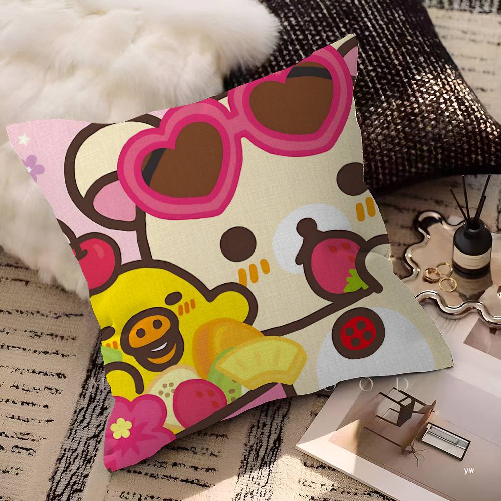 Cute Bear R-Rilakkumas Pillow Cover Sofa Cushion Cover Home Room Decoration Children Gift