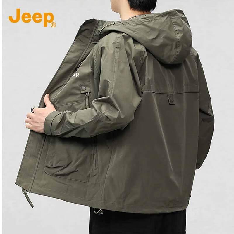 Jeep Men's Loose Fit Hooded Jacket