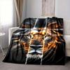1pc Lion Face Blanket Lightweight Flannel Blanket Throw Blanket For Sofa, Bed, Travel, Camping, Livingroom, Office, Couch, Chair, And Bed Yy251015130