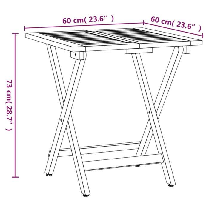 VidaXL Ensemble de bistro pliable 3 pcs avec coussins Acacia solide , ensemble de meubles, table et chaises d'extérieur, 319705