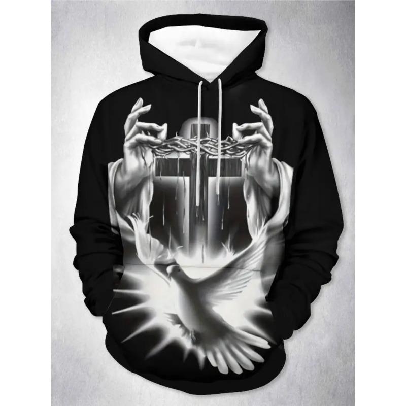 Neue 3D-Druck Tiergrafik Hoodies Für Mann Sweatshirt Hrajuku Street Herbst Lässig Langarm Y2k Herrenbekleidung Herrenmode Bekleidung