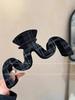 Autumn 2024 College-Style Plaid Flocking Hair Claw Clip for Women - High-End Shark Clip Accessory