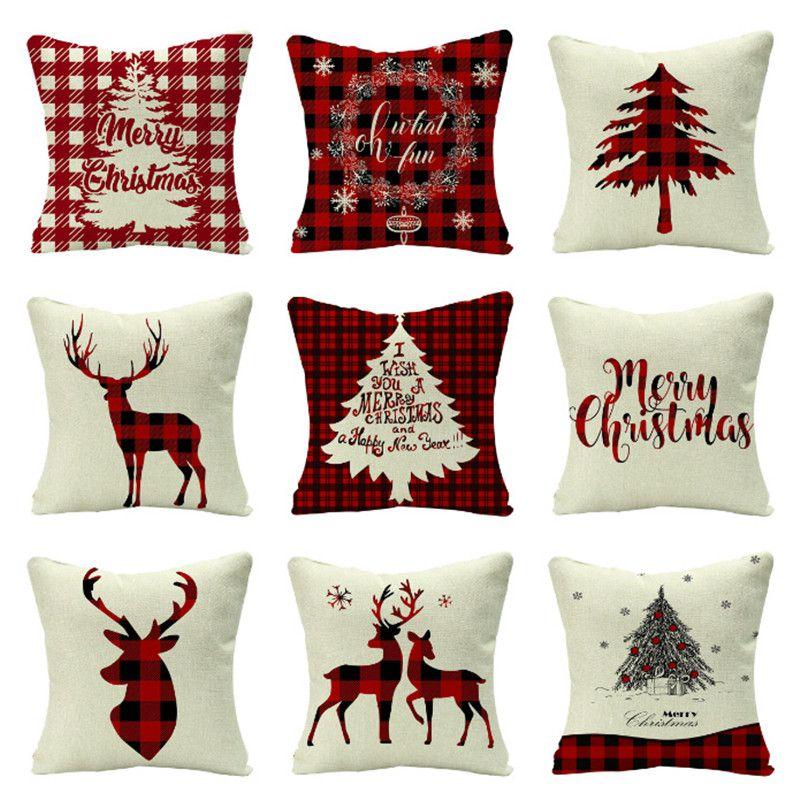 Festive Christmas Cushion Cover Featuring Adorable Reindeer And Snowflakes Design