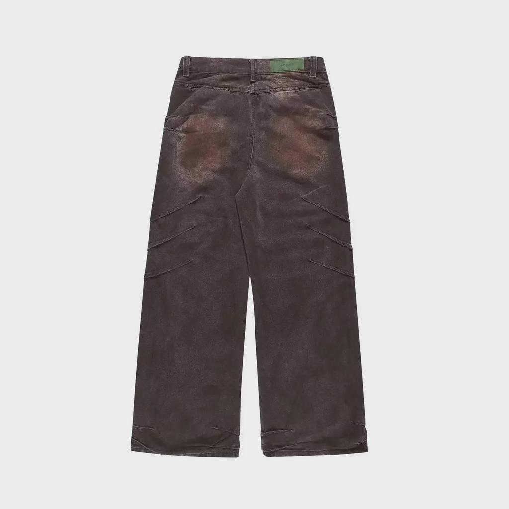 Vaqueros Unisex Americanos Retro Desgastados de Peso Pesado Wasteland: Pantalones plisados rectos holgados de pierna ancha de moda hip-hop