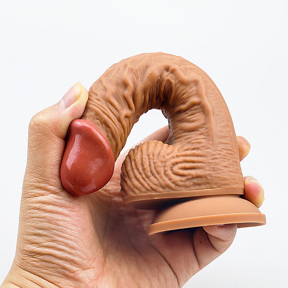 Skin Feeling Realistic Liquid Silicone Penis Soft Sexy Dildo with Suction Cup Female Masturbator Vaginal Adult Sex Toys for Woman