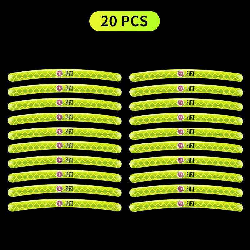 Car Wheel Hub Reflective Stickers Tire Rim Luminous Accessories for FIAT Abbas 500 Grande Stilo Freemont Punto Astra Bravo Ducato