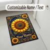 Sunburst Theme Soft Crystal Velvet Rug Custom Name & Text Print Non Slip Floor Rug for Bedroom Living Room