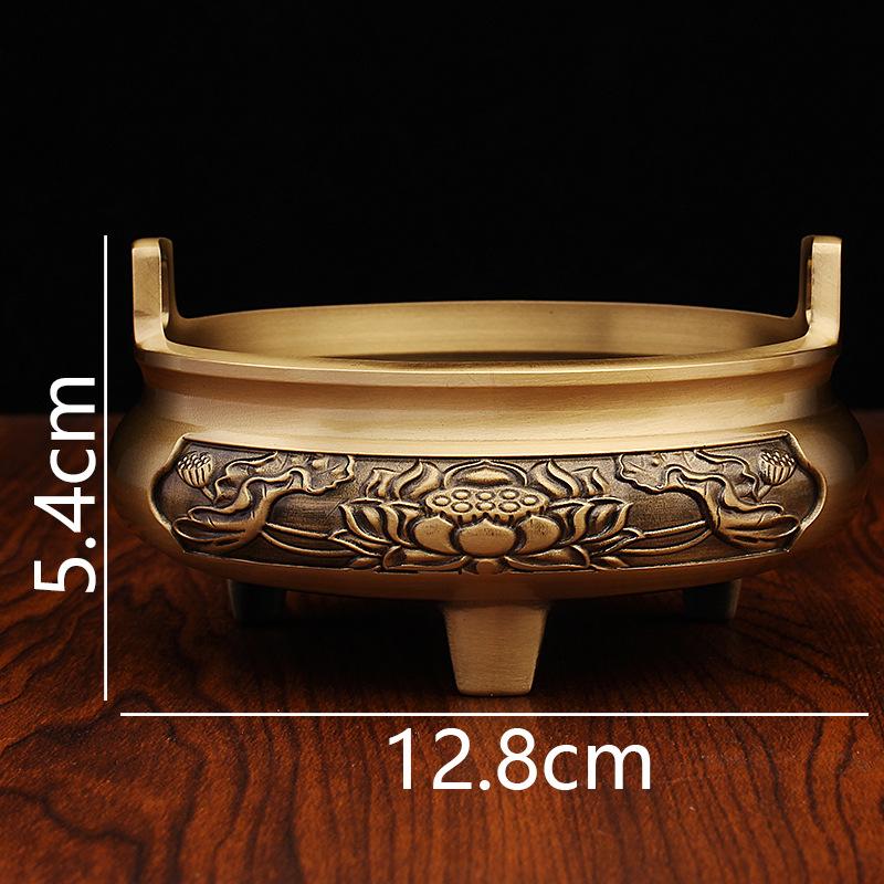 

Copper solid ear punching copper incense burner ornament sandalwood burner incense burner ornament solid responsive lotus incense burner ornament