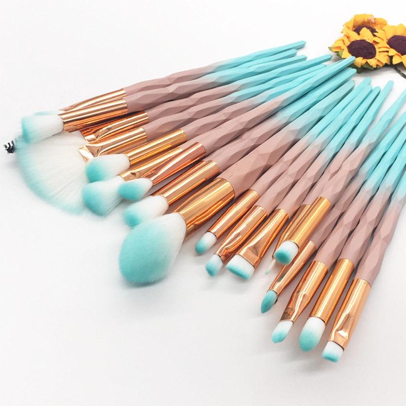 20 Makeup Brush Set Diamond Clear Handle Eyeshadow Makeup Brush Multifunctional Eye Beauty Tool