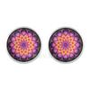 Enamel Mandala Lotus Earrings Henna Yoga Jewelry Stud Earrings For Women Charm Art Picture OM Symbol Buddhism Zen Glass Jewelry