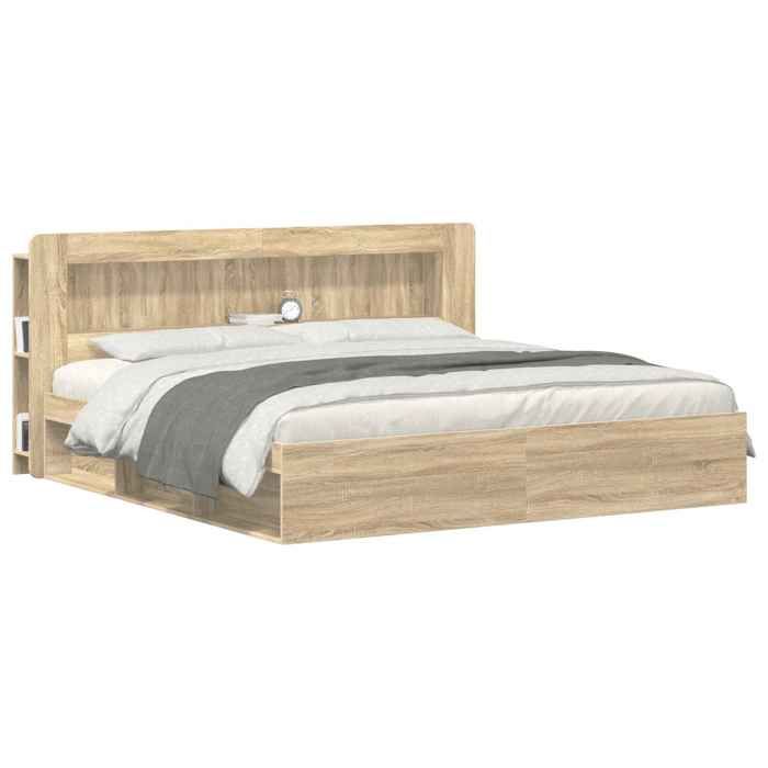 Tête de lit avec rangement - MAISON EXCLUSIVE - Maison Exclusive - Chêne Sonoma - Bois d'ingénierie - Rangement intégré