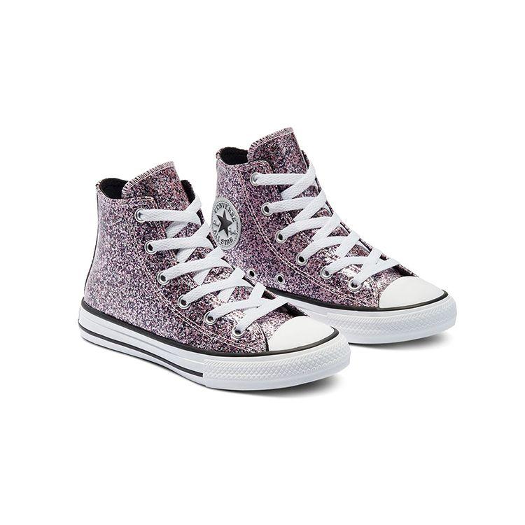 Converse All Star Series Comfortable Versatile High Top Canvas Shoes Kids Sneakers Glitter 669295C
