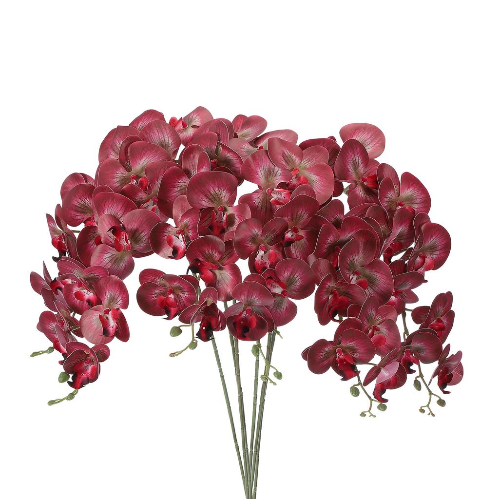 6pcs Artificial Orchid Stems 41" 9 Heads Faux Phalaenopsis Flowers Real Touch Fake Orchid Flower Branch for Vase Home Wedding