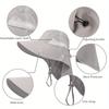 Wide Brim Sun Hat Summer Beach Sun Hat Breathable Adjustable Solid Color Hat for Outdoor Fishing Hiking Camping Summer Vacation