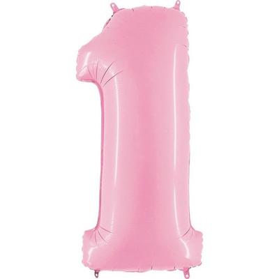 Foil Balloon Number 1, Powder Pink, 102Cm Grabo