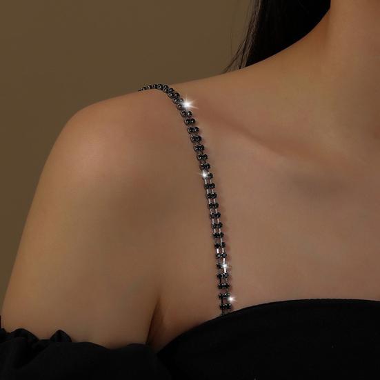 2Pcs Shoulder Chain Sexy Shiny Rhinestone Adjustable Bra Chain Party Body Jewelry Beach Vacation Accessories