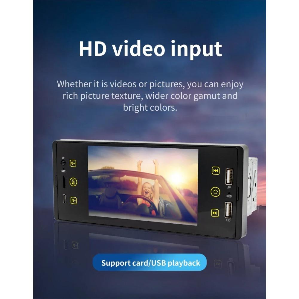 TOYOUSONIC 1 Din 5 Inch Car Radio MP5 Video Player Wireless Carplay Multimedia Player FM BT 2USB Bluetooth Mirrorlink Car Stereo