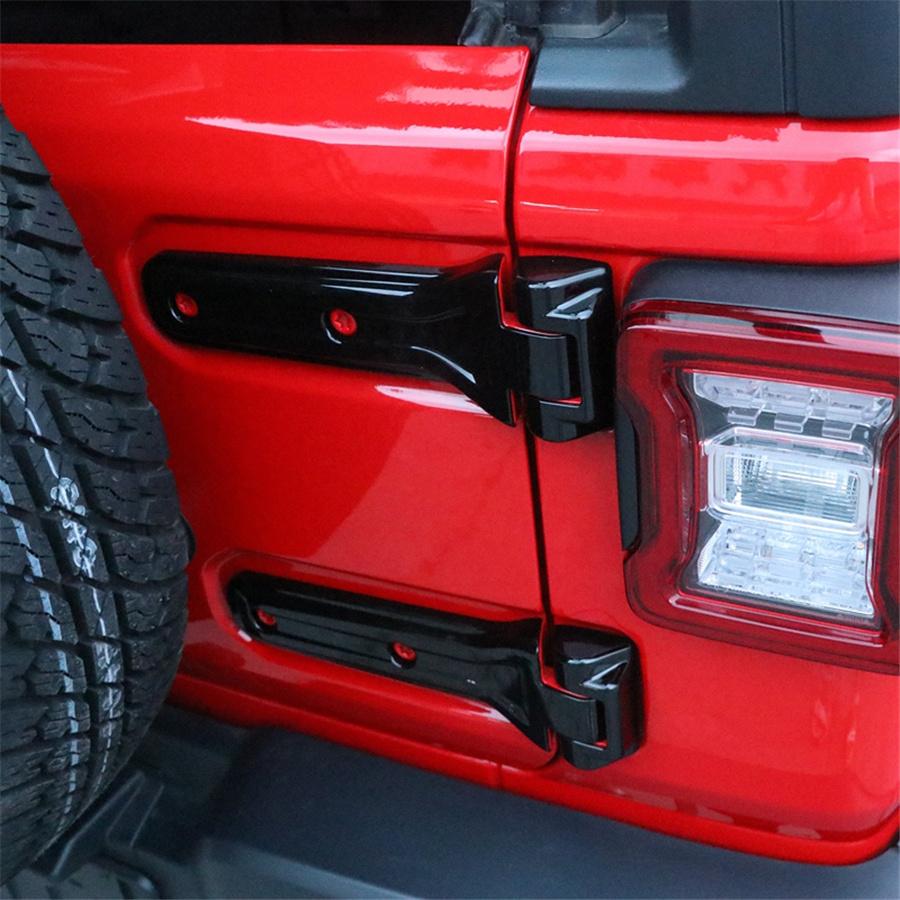 For 2018-2019 Jeep Wrangler JL Black ABS Tailgate Spare Tire Hinge Cover Trim x2