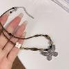Retro Beaded Butterfly Necklace Women's Light Luxury Niche Sweater Chain Autumn and Winter Sweet and Cool Girls Jewelry Accessories