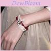 Handmade Silver Flower Pearl Bracelet For Women With Waterdrop Beads And Iris Elements