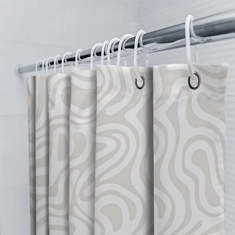 Douchegordijn met Meerdere Ontwerpen en Haken Waterdicht Snelle Installatie Makkelijk Schoon te Maken Voor Huis Hotel Verhuur Badkamer