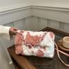 Plush Leopard Print Small Shoulder Bag With Top Flap For Daily Fashion