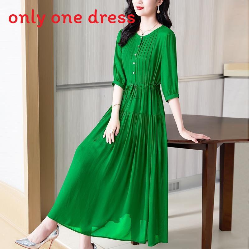 Modale Fabric Abstract Pattern Slant Shoulder Midi Dress For Streetwear Style